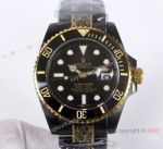 High Quality Replica Rolex Submariner Black Face Two Tone Tattoo Watch 40mm